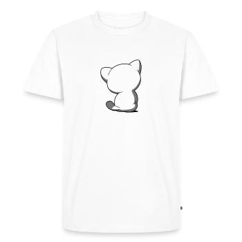 Chaton chibi dos - T-shirt Premium bio Homme - blanc - Devant - Nico (187cm)