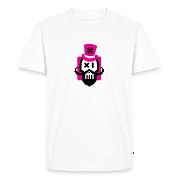 Bearded skull magenta - Men's Premium Organic T-Shirt - white - Front - Nico (187cm)