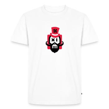 Bearded skull red - Men's Premium Organic T-Shirt - white - Front - Nico (187cm)