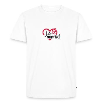 Just married - Men's Premium Organic T-Shirt - white - Front - Nico (187cm)