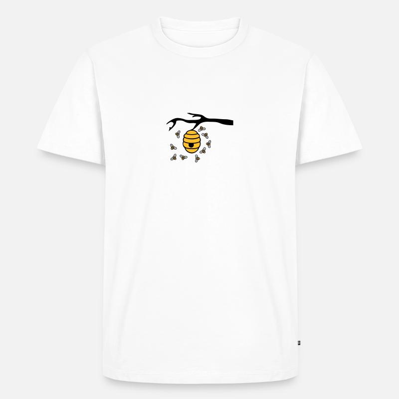Beehive Branch - Männer Premium Bio T-Shirt - Weiß