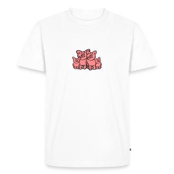 Pig Family - T-shirt Premium bio Homme - blanc - Devant - Nico (187cm)