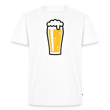Beer Glass (Beer Drinker / Pale Ale / 3C) - Men's Premium Organic T-Shirt - white - Front - Nico (187cm)