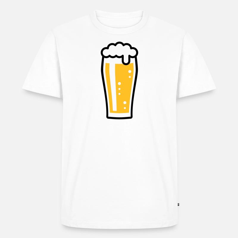 Bierglas (Bier / Willibecher / 3C) - Männer Premium Bio T-Shirt - Weiß