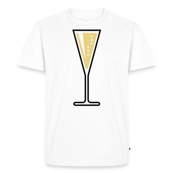 Glass Of Sparkling Wine (Funnel / Closed / 2C) - Men's Premium Organic T-Shirt - white - Front - Nico (187cm)