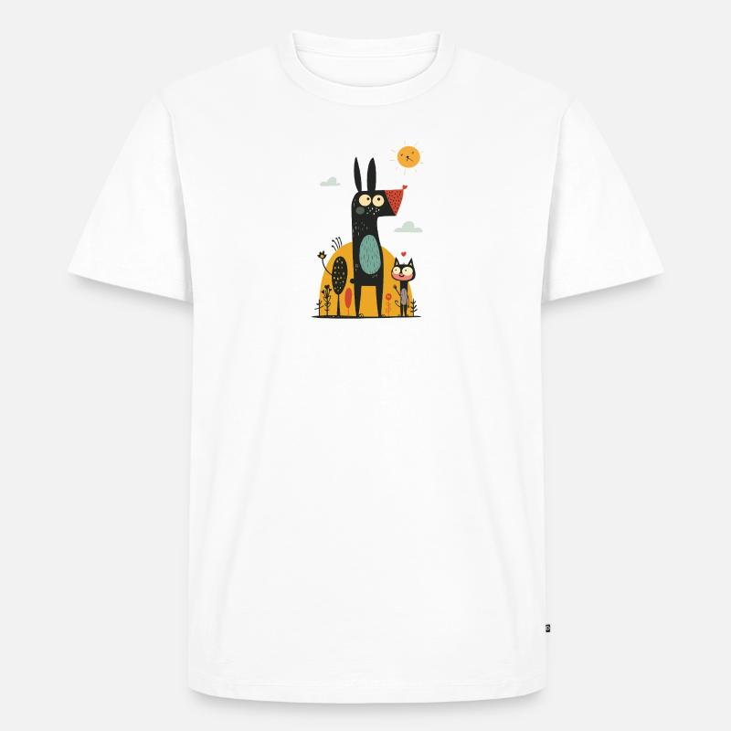Hund & Katze - Männer Premium Bio T-Shirt - Weiß
