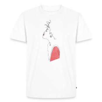 Idée de cadeau,Femmes Outline,Print,Line Art,Art - T-shirt Premium bio Homme - blanc - Devant - Nico (187cm)
