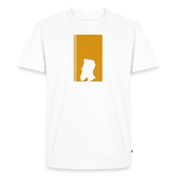 Moustache Gentleman Hipster - T-shirt Premium bio Homme - blanc - Devant - Nico (187cm)