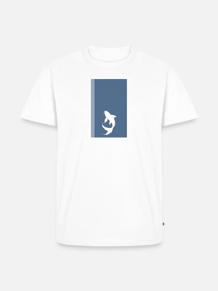 Koi Fisch Fischer - Männer Premium Bio T-Shirt - Weiß