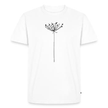 Flower - plant silhouette - floral motif - Men's Premium Organic T-Shirt - white - Front - Nico (187cm)