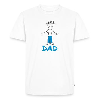 Dad - T-shirt Premium bio Homme - blanc - Devant - Nico (187cm)