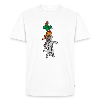 Musiciens de la ville de Brême, quatre amis des animaux - T-shirt Premium bio Homme - blanc - Devant - Nico (187cm)
