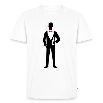 Marié Mariage Célibataire - T-shirt Premium bio Homme - blanc - Devant - Nico (187cm)
