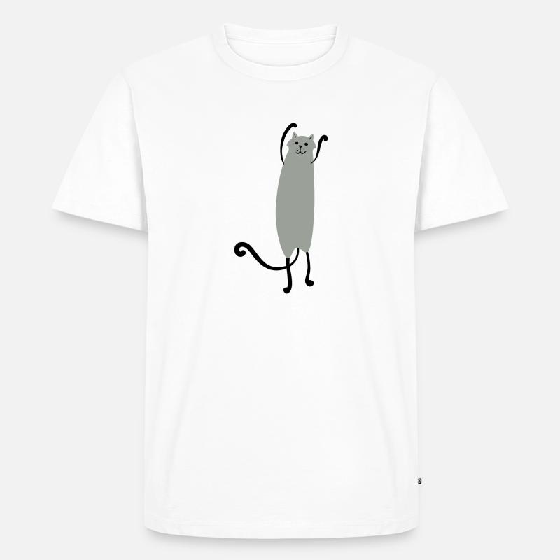 Katze - Männer Premium Bio T-Shirt - Weiß
