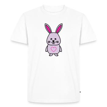 Bunny Comic Love - Men's Premium Organic T-Shirt - white - Front - Nico (187cm)