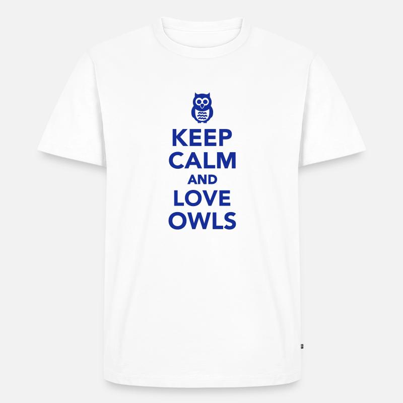 Eule - Männer Premium Bio T-Shirt - Weiß