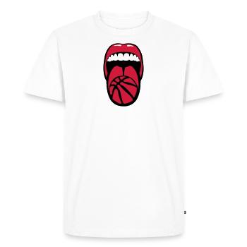 basket tire langue language mouth - T-shirt Premium bio Homme - blanc - Devant - Nico (187cm)