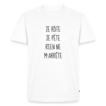 Bébé - Naissance - Grossesse - Papa - Maman - Baby - T-shirt Premium bio Homme - blanc - Devant - Nico (187cm)