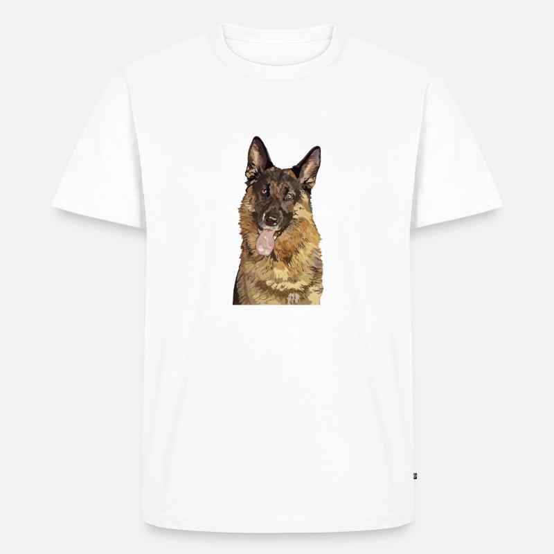 Deutscher Schäferhund - Männer Premium Bio T-Shirt - Weiß