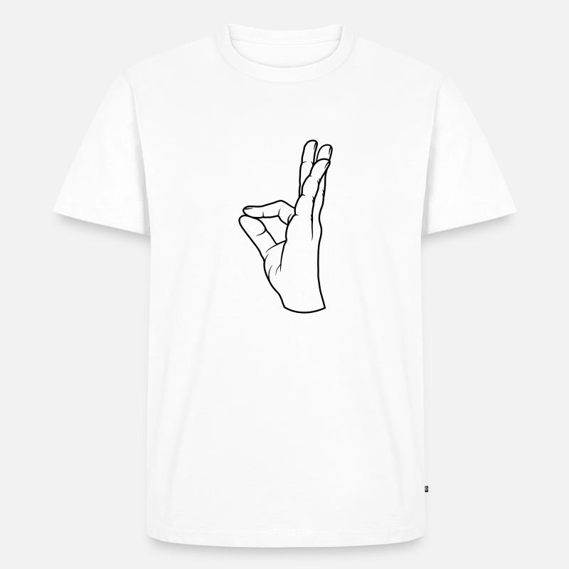 Handgeste perfekt sehr lecker - Männer Premium Bio T-Shirt - Weiß