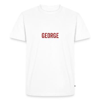 No George No Life - Men's Premium Organic T-Shirt - white - Front - Nico (187cm)