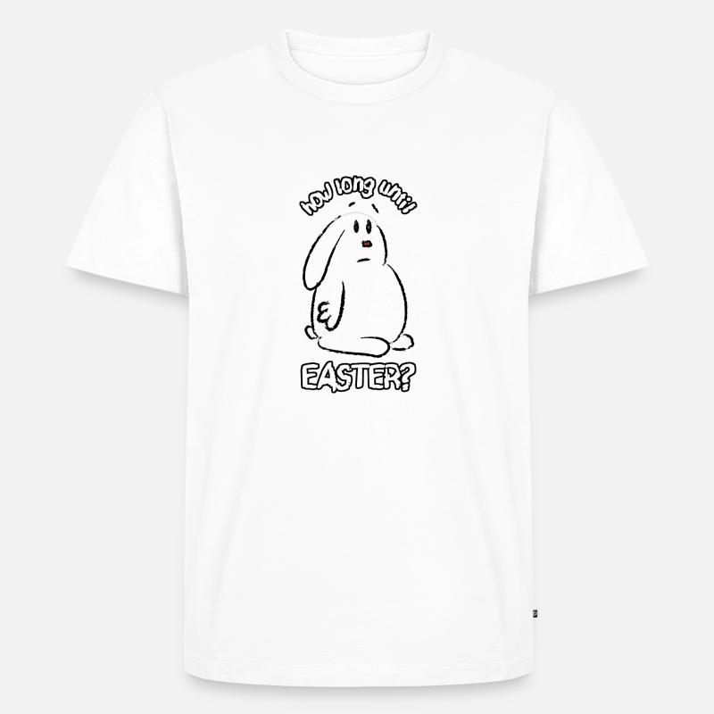 how long until easter? - Männer Premium Bio T-Shirt - Weiß