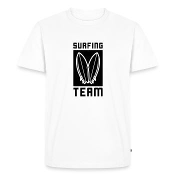 Surfing Team - Men's Premium Organic T-Shirt - white - Front - Nico (187cm)