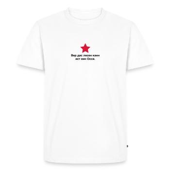 who can read is an Easterner - Men's Premium Organic T-Shirt - white - Front - Nico (187cm)