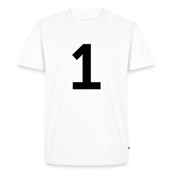 Sport Number 1 One - Men's Premium Organic T-Shirt - white - Front - Nico (187cm)