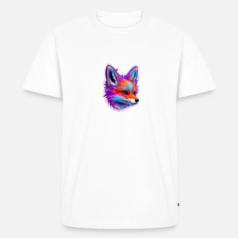 cute fox head 2 - Männer Premium Bio T-Shirt - Weiß
