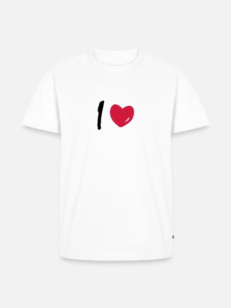 I love - Männer Premium Bio T-Shirt - Weiß