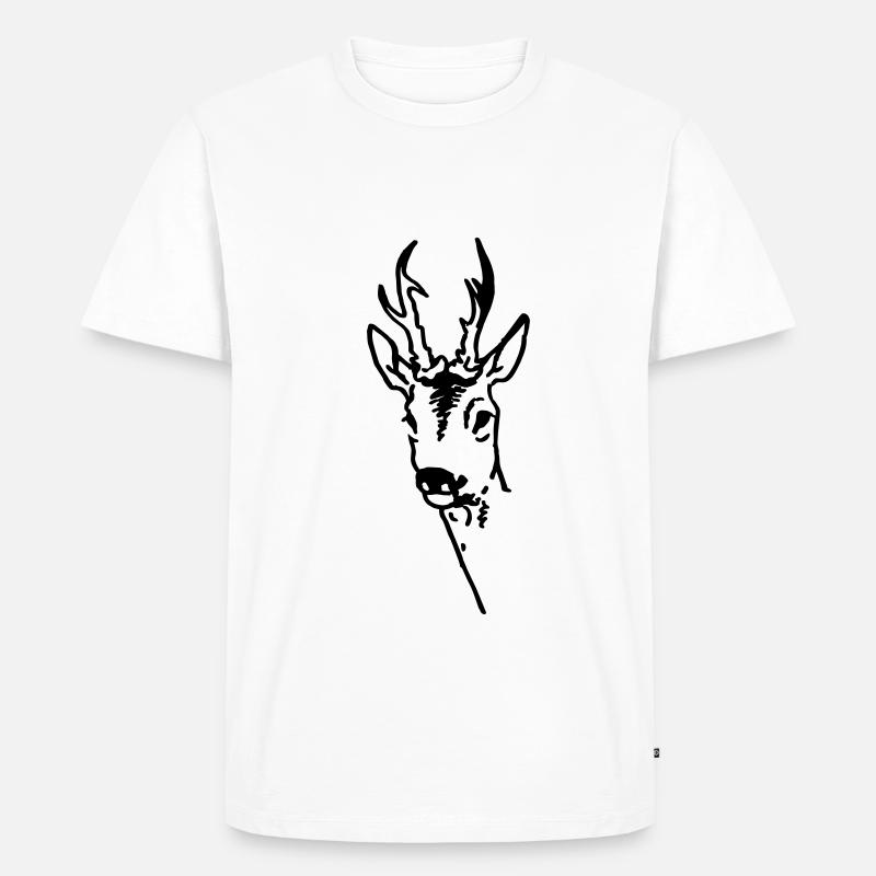 Rehbock - Männer Premium Bio T-Shirt - Weiß