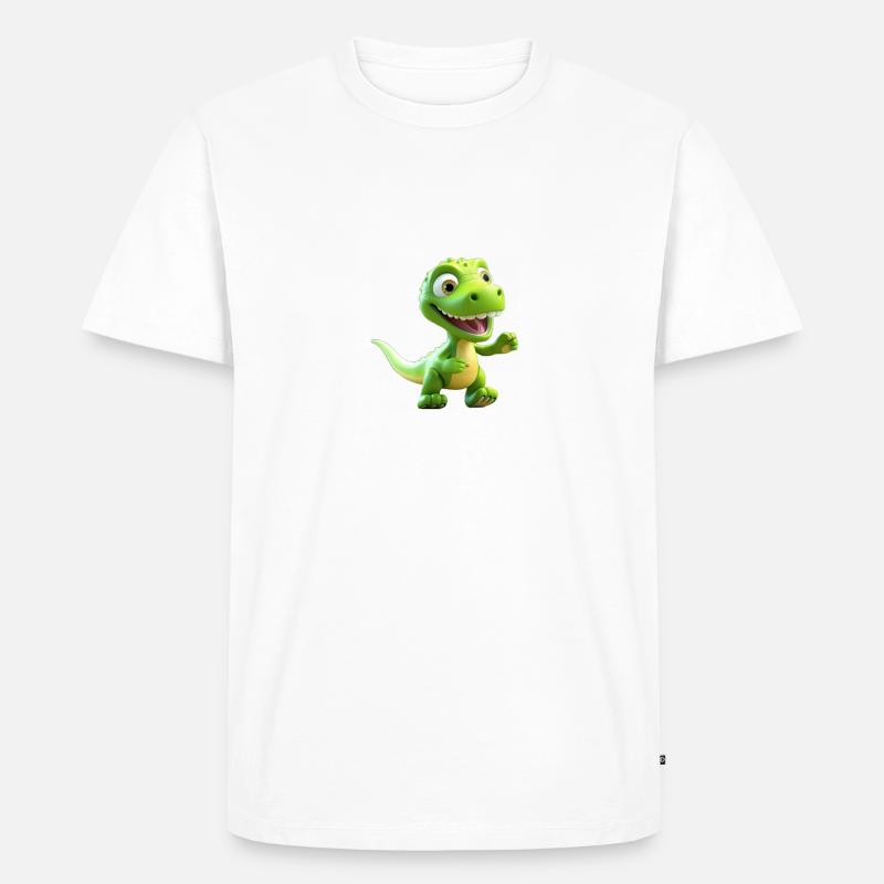 Tinysaure - Männer Premium Bio T-Shirt - Weiß