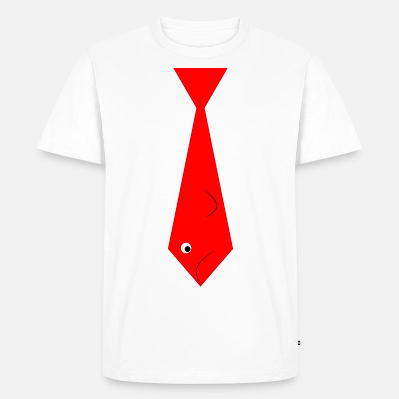 Goldfisch Krawatte - Männer Premium Bio T-Shirt - Weiß