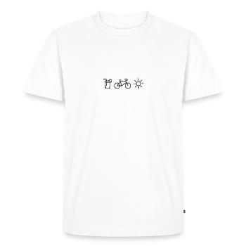 Summer bike tour on holiday, minimalist - Men's Premium Organic T-Shirt - white - Front - Nico (187cm)