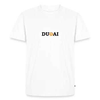 Bitcoin Dubaï - T-shirt Premium bio Homme - blanc - Devant - Nico (187cm)
