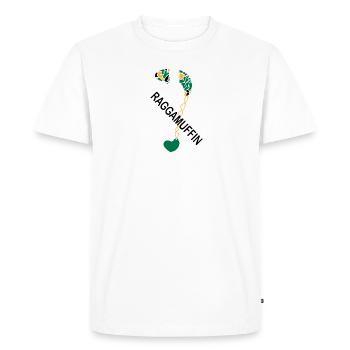 Mon cœur bat pour raggamuffin - T-shirt Premium bio Homme - blanc - Devant - Nico (187cm)