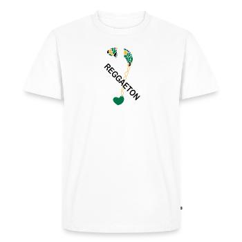 Mon cœur bat pour le reggaeton - T-shirt Premium bio Homme - blanc - Devant - Nico (187cm)