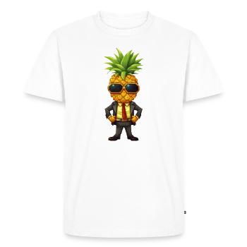Gangster Pineapple with Sunglasses Cool Design - Men's Premium Organic T-Shirt - white - Front - Nico (187cm)