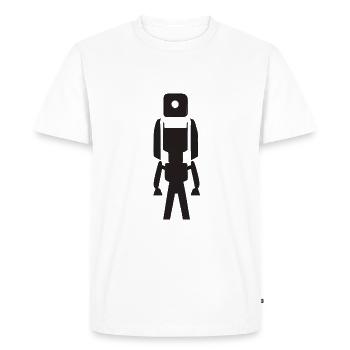 Robot stylisé - T-shirt Premium bio Homme - blanc - Devant - Nico (187cm)