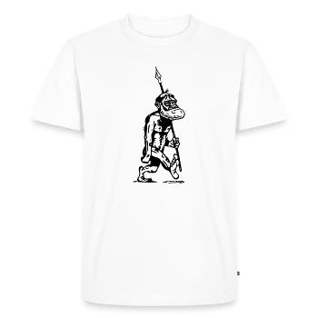 homme des cavernes Ancêtre Grand singe Évolution - T-shirt Premium bio Homme - blanc - Devant - Nico (187cm)
