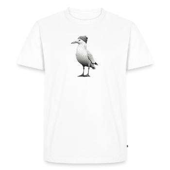 Seagull Hat Bird North Sea Hamburg Kiel Beanie - Men's Premium Organic T-Shirt - white - Front - Nico (187cm)