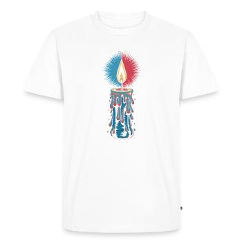 Faith Light Candle Retro Spirit Design - T-shirt Premium bio Homme - blanc - Devant - Nico (187cm)