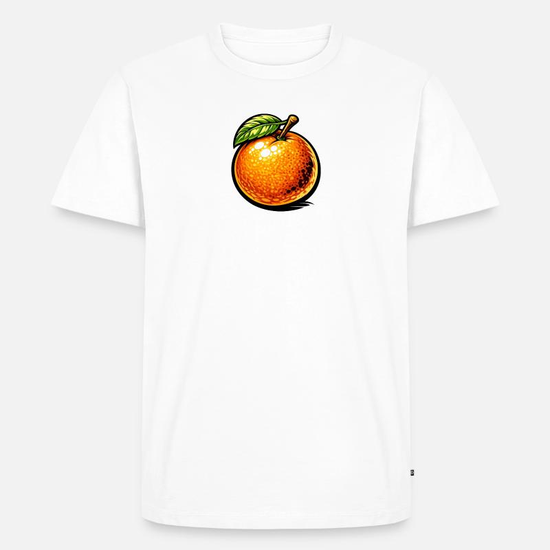 Comic Orange – Fruchtiges Illustrationsdesign 🍊 - Männer Premium Bio T-Shirt - Weiß