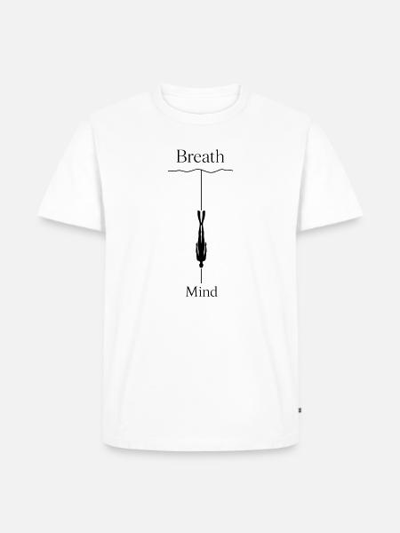 Breath and Mind Freediving - Männer Premium Bio T-Shirt - Weiß