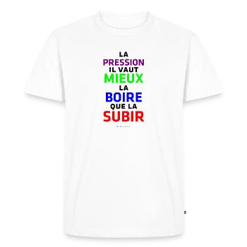 pression - T-shirt Premium bio Homme - blanc - Devant - Nico (187cm)