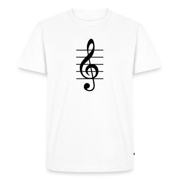 treble clef - Men's Premium Organic T-Shirt - white - Front - Nico (187cm)