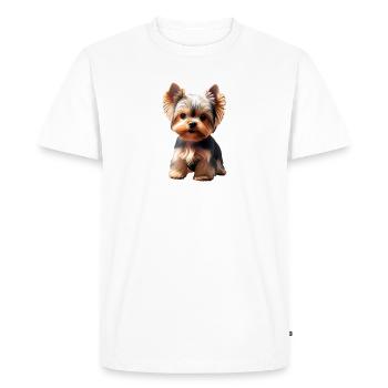 Dog - Yorkshire Terrier - Men's Premium Organic T-Shirt - white - Front - Nico (187cm)