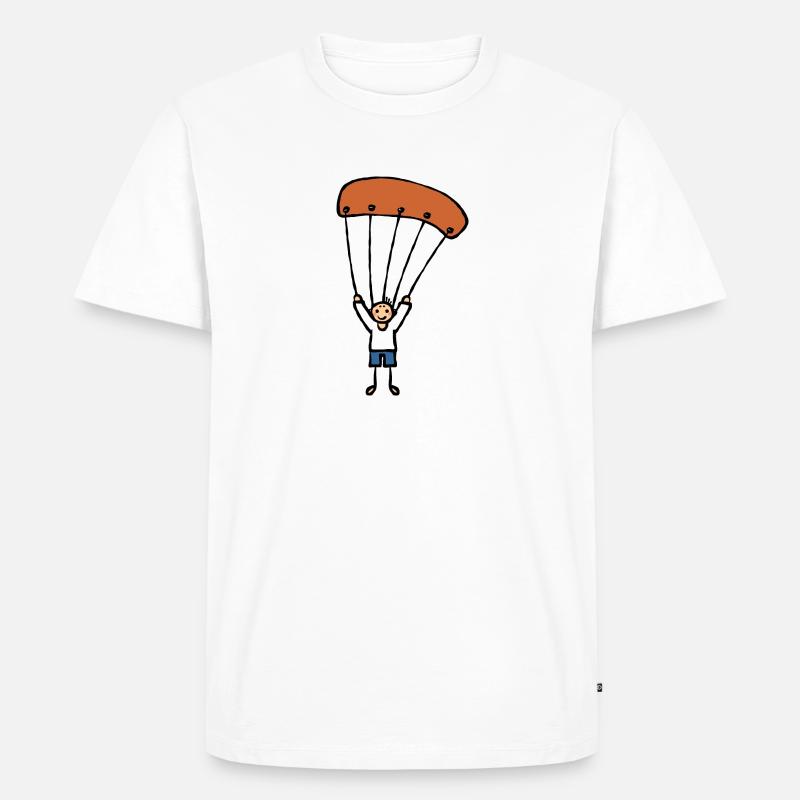 Gleitschirmflieger mit Gleitschirm - Männer Premium Bio T-Shirt - Weiß