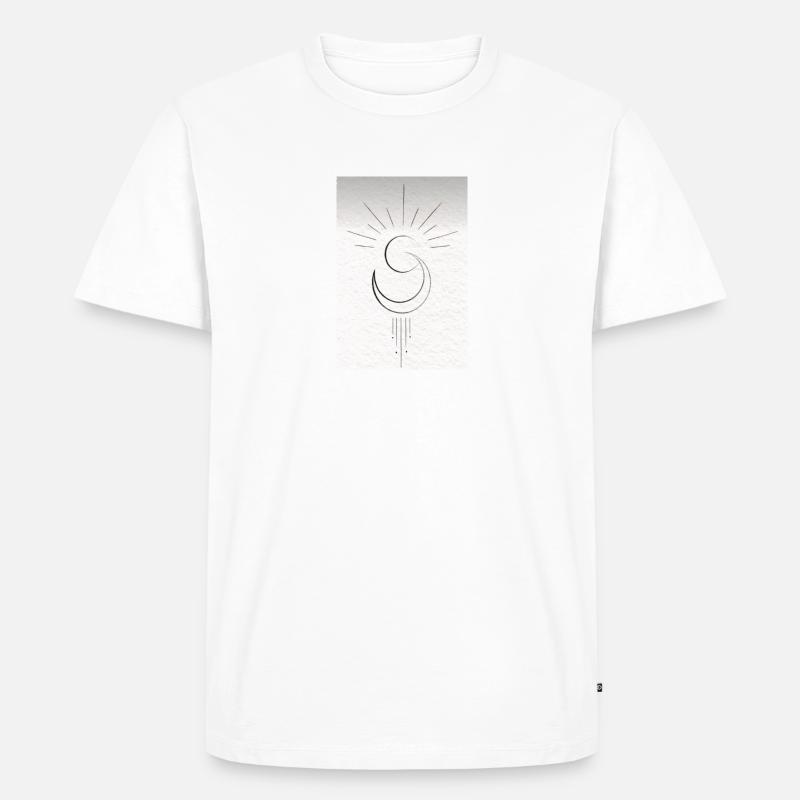 Sun & Moon - Männer Premium Bio T-Shirt - Weiß